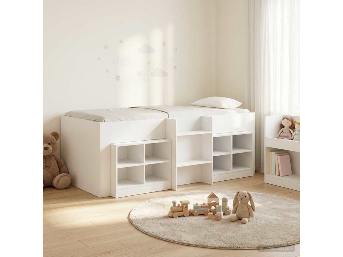 Vidaxl Cama Loft Com Armário 3 Unid. Branco Derivados De Madeira