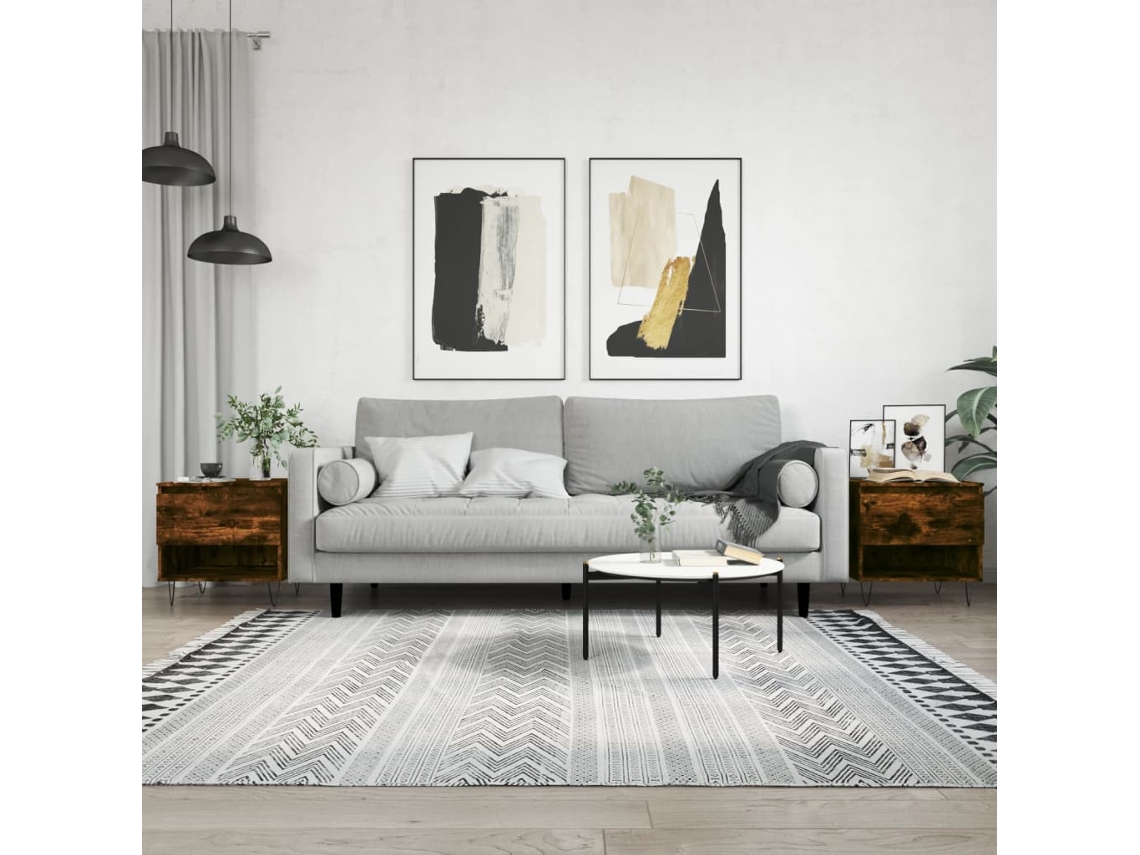 Vidaxl Mesas De Centro 2 Pcs 50x46x50cm Deriv. Madeira Carvalho Fumado