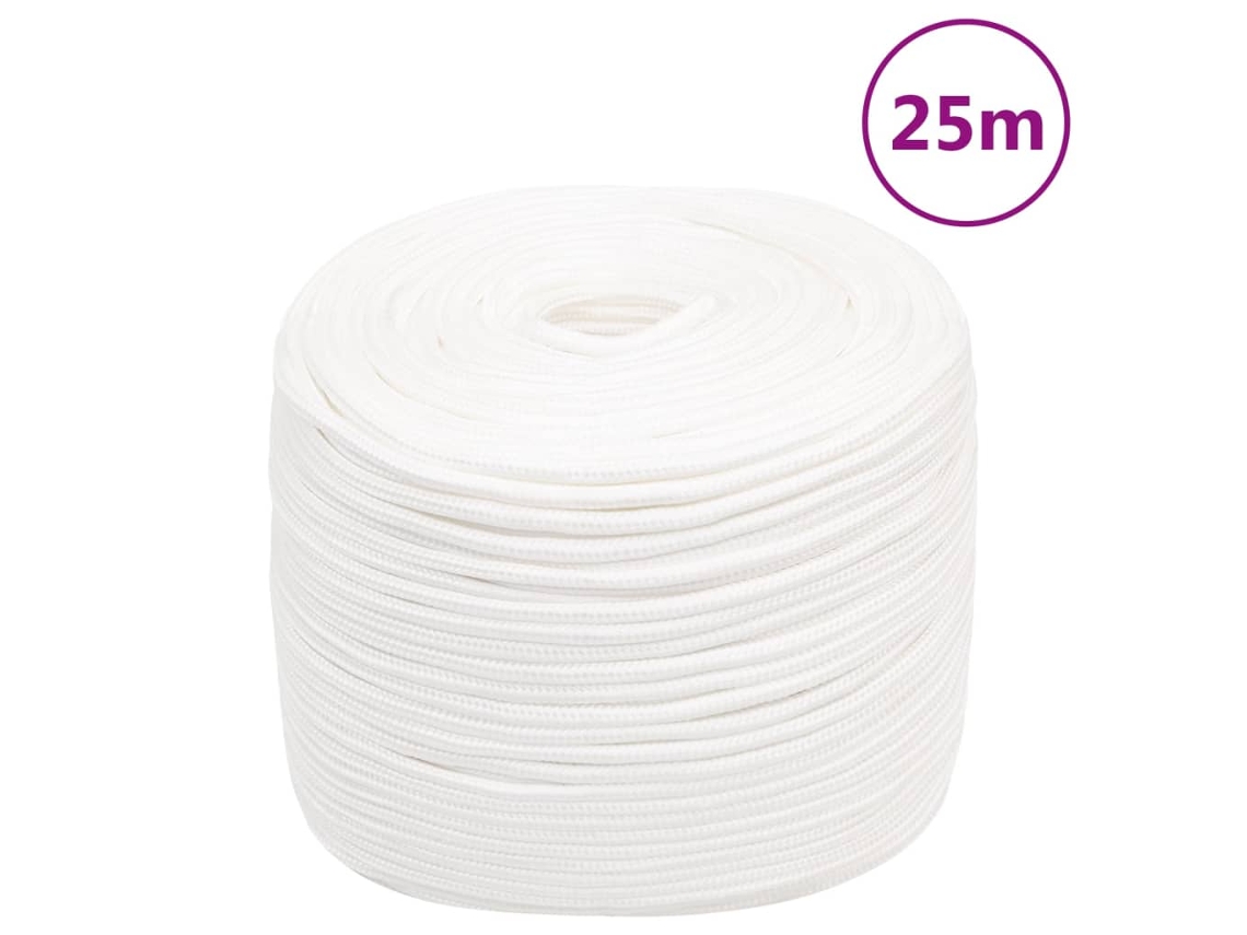 Vidaxl Corda De Barco 6 Mm 25 M Polipropileno Branco Completo