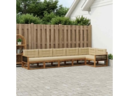 Vidaxl Conjunto De Sofás Para Exterior 6 Pcs Natural E Bege