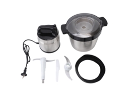 Triturador de carne elétrico 1500W 6L aço inoxidável com 2 velocidades multifuncional para carne, legumes, alho e cebola