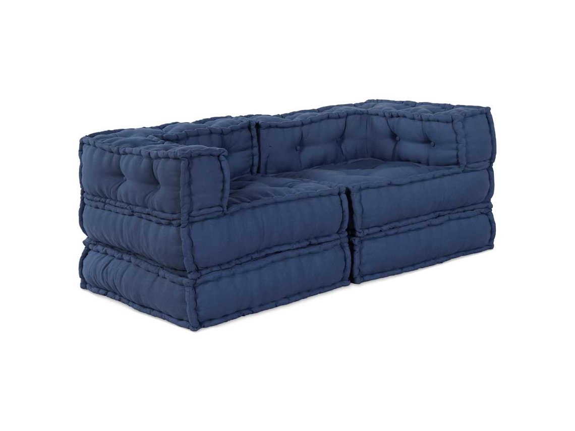 Vidaxl Unidade De Sofá Modular 2 Unid. Tecido Índigo 140 X 70 X 56 Cm