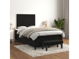 Vidaxl Cama Boxspring Com Colchão 120x200 Cm Veludo Preto