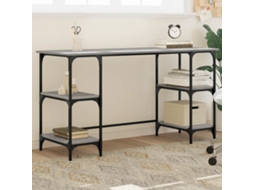 Vidaxl Secretária 140x50x75 Cm Metal/derivados De Madeira Cinza Sonoma
