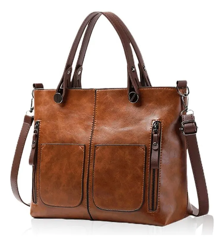 Bolsa De Couro Vintage, Bolsa Com Vários Bolsos, Bolsa De Ombrovayotoy