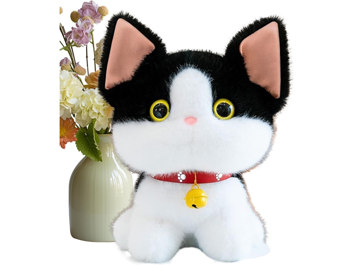 Gato De Pelúcia | Desenho Animado Macio Com Sino Gato De Pelúcia Fofo Para Meninas, Mulheres, Ad Gokoco