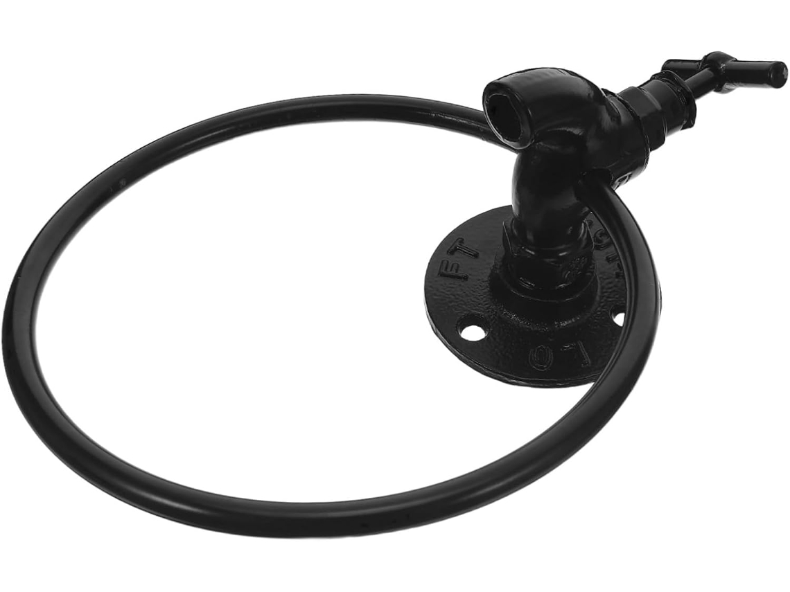 Suporte de Parede Industrial em Ferro Preto para Toalhas Mão, Ideal Cozinha e Banheiro. Fácil GOKOCO