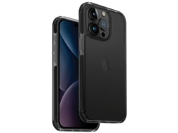 Capa Fumo para iPhone 15 Pro UNIQ Pele Sintética Preto