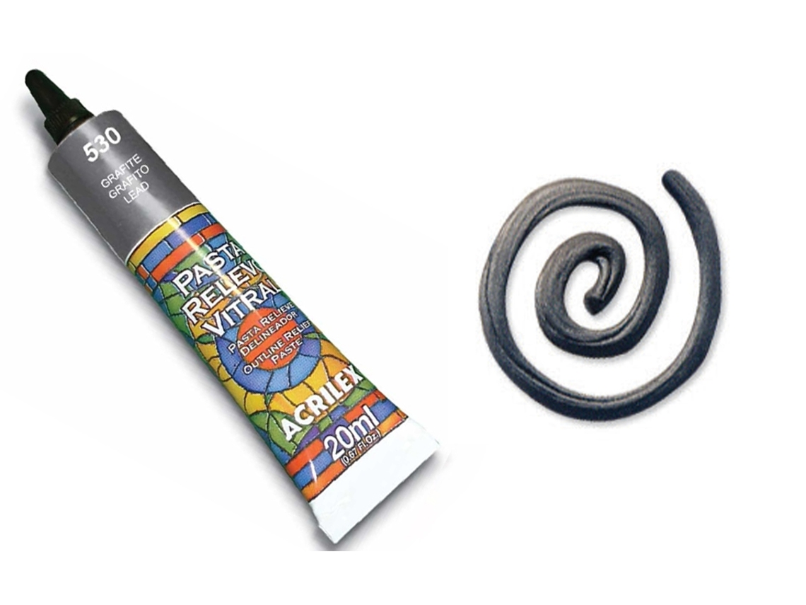 Pasta Relevo Vitral 20Ml Grafite 530 Acrilex