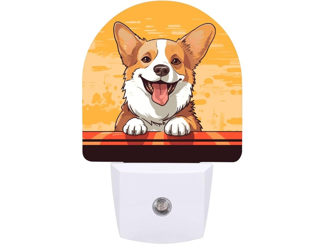 Luminária De Parede Com Design Cachorro Corgi Quarto, Banheiro, Corredor, Mesa De Cabeceira, Com Sensor De Luz Led