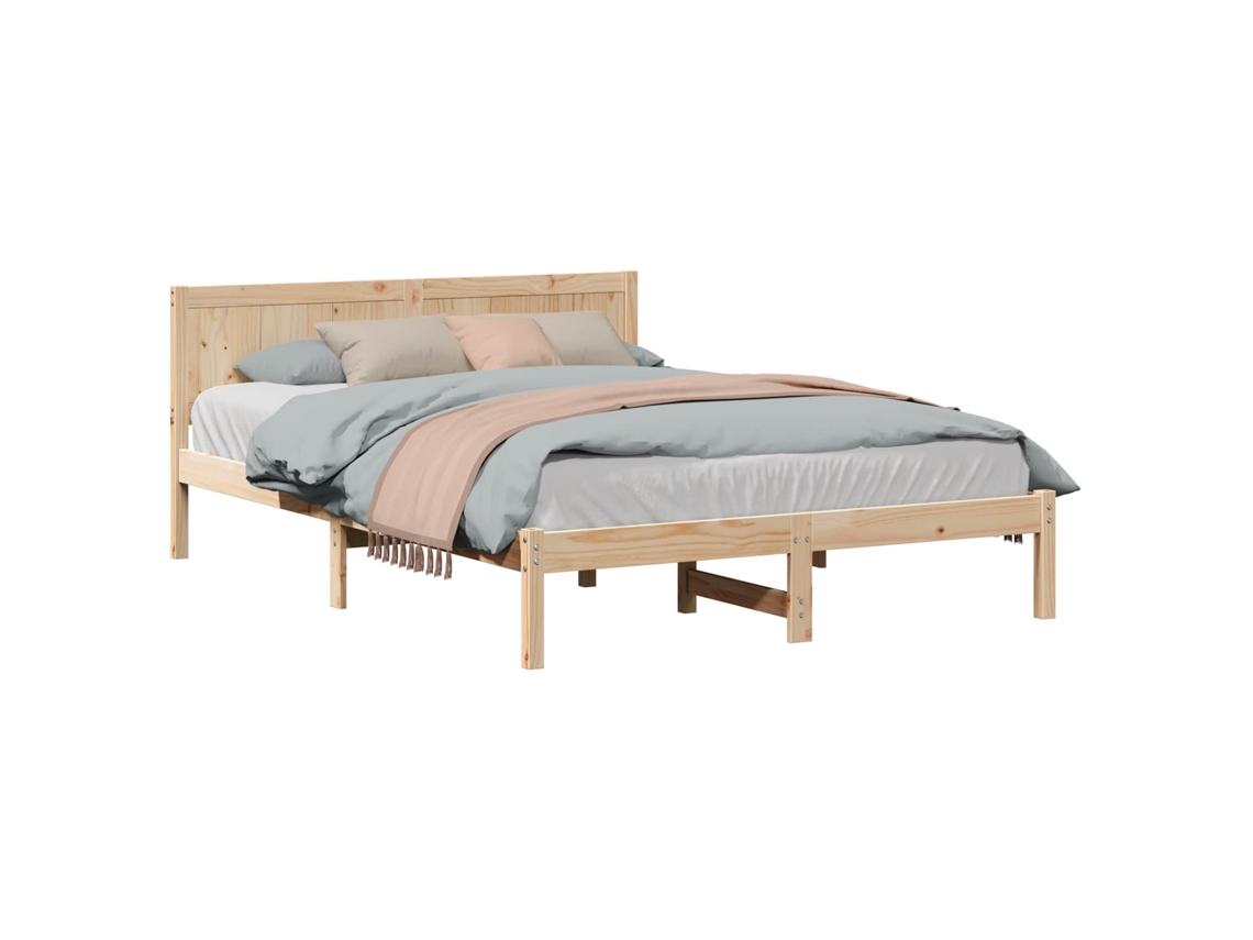Estrutura da Cama Castanho MAISON EXCLUSIVE 140x200 cm Madeira de Pinho Maciça