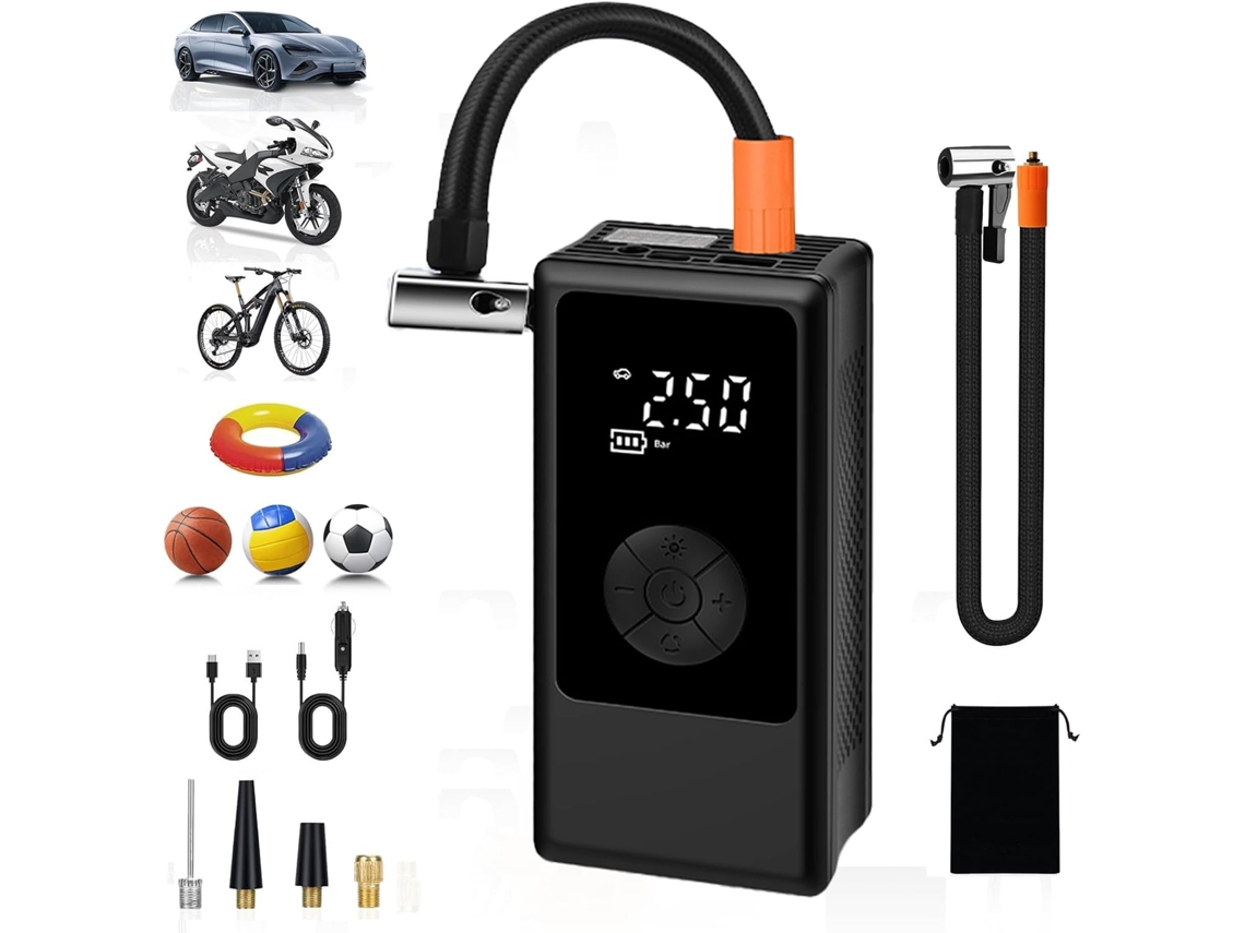 Compressor Ar Pneus 150psi Compacto Carro Bicicleta