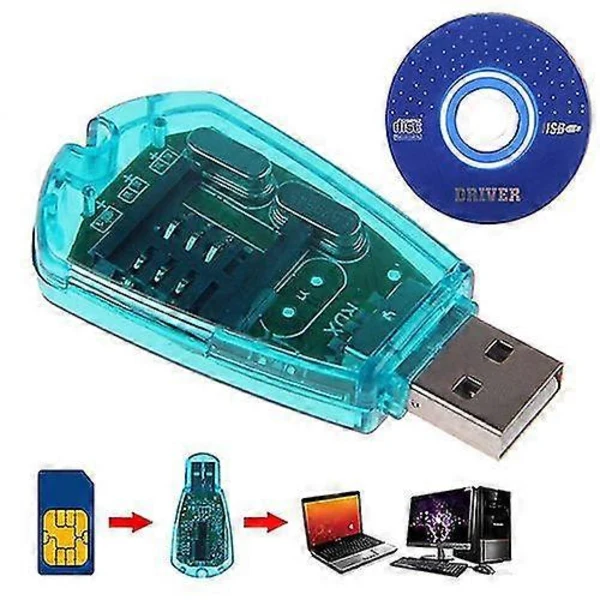 Leitor de Cartão Sim Padrão Usb para Celular, Copiadora, Impressora, Backup de Sms Gsm/cdma+cd 2025 AQUAFORGE