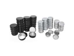 80 Pcs Latas Redondas Com Tampa Roscada Prata Preta Recipientes De Metal