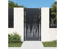 Portão De Jardim 105x180 Cm Aço Design Erva Antracite Wsd630267 Adorável Casa