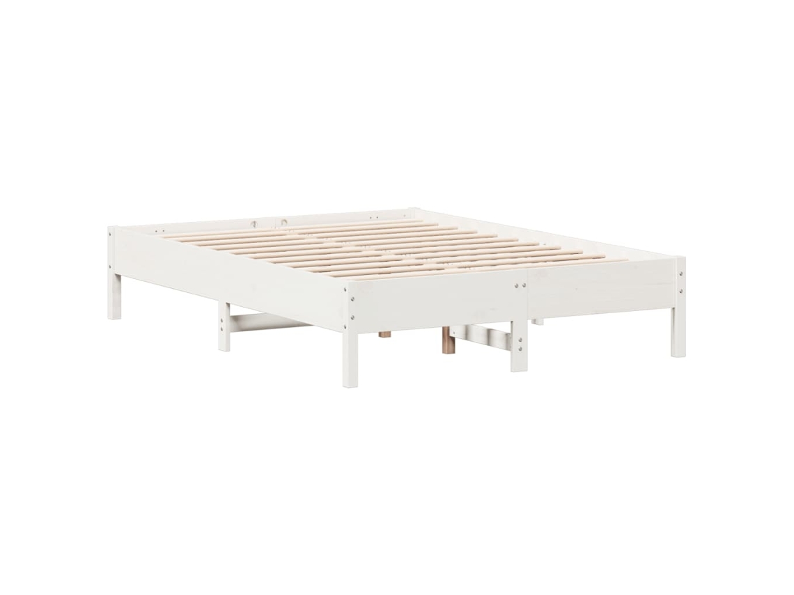 Bed Frame, Bed Frames Vidaxl Branco Madeira De Pinho (135 X 190 Cm)