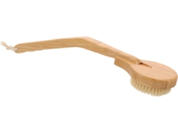 Escova Corporal De Bambu Eringogo Com Cerdas Javali, Cabo Longo E Curvo, Toque Confortável E Cordão Para Pendurar, Ideal