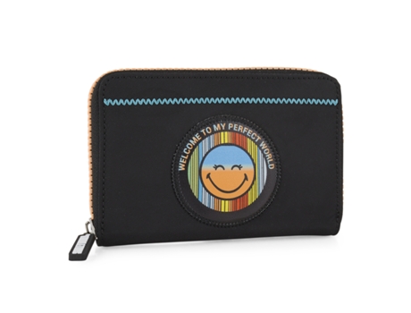 Carteira Fólio de Mulher SMILEY WORLD Poliéster Preto