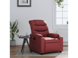 Poltrona reclinável couro artificial vermelho tinto