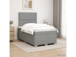 Vidaxl Cama Box Spring Com Colchão Cinzento-claro 120 X 190 Cm Tecido