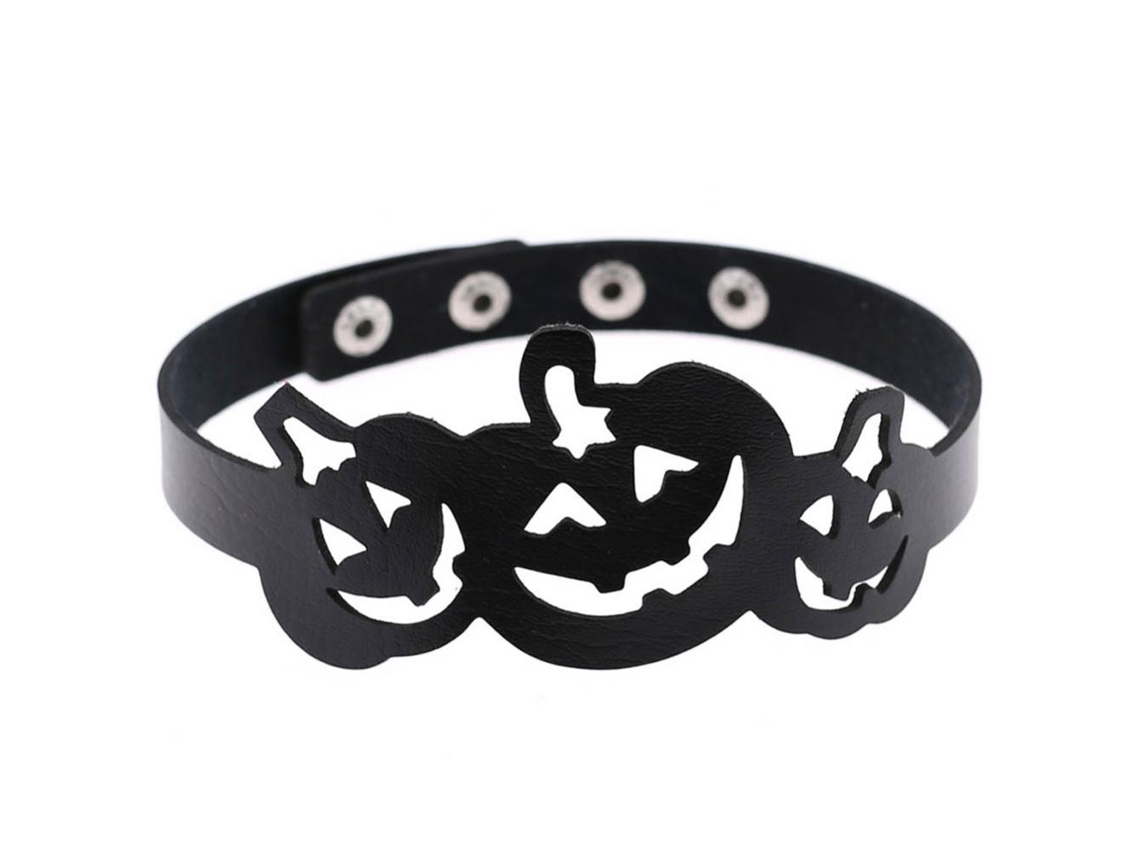 Colar De Couro Pu Abóbora Hollow Estilo Euramericano Halloween