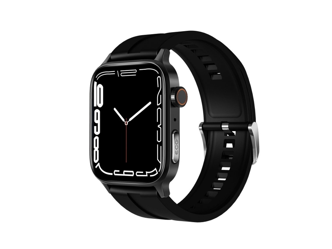 Relógio Inteligente Profissional Com Tela Tft De 1,85 Polegadas, Pulseira De Silicone E Ecg De Grau Médico (preto) Da Ti.