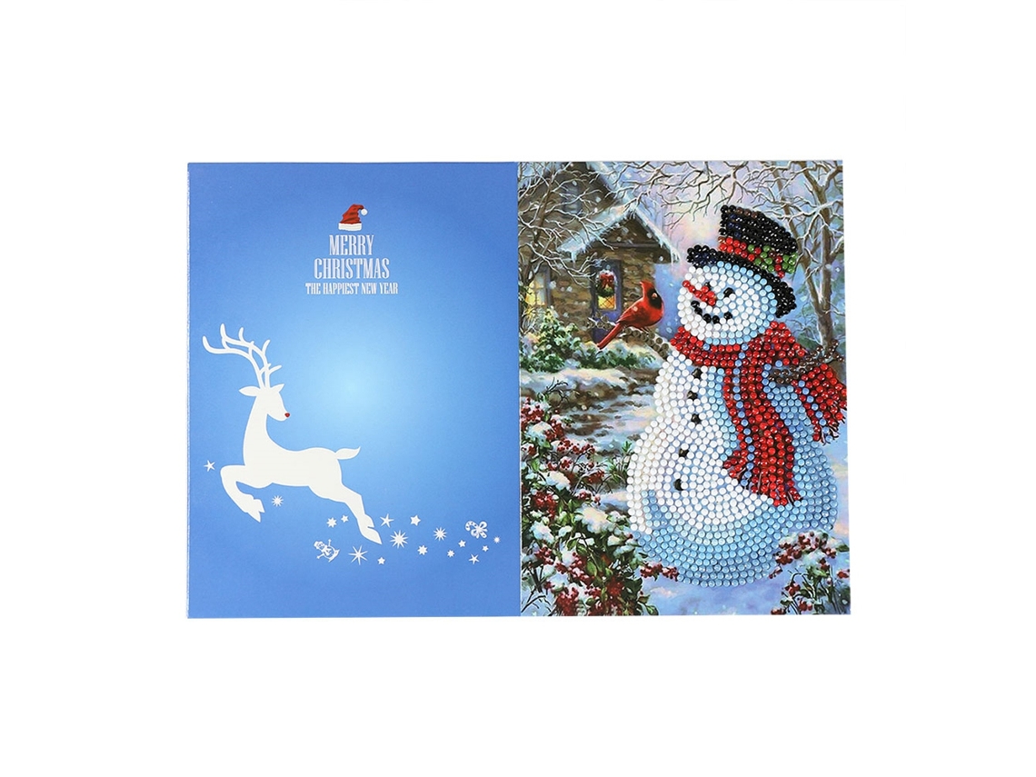 Cartão de Natal com Pintura de Strass Diy Hk008