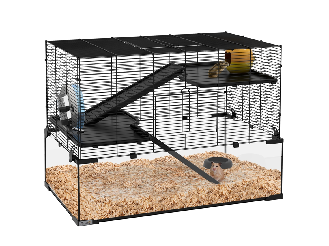 Recinto Modular para Coelhos E-TOWN, com acessórios, aço, 105x105x70cm