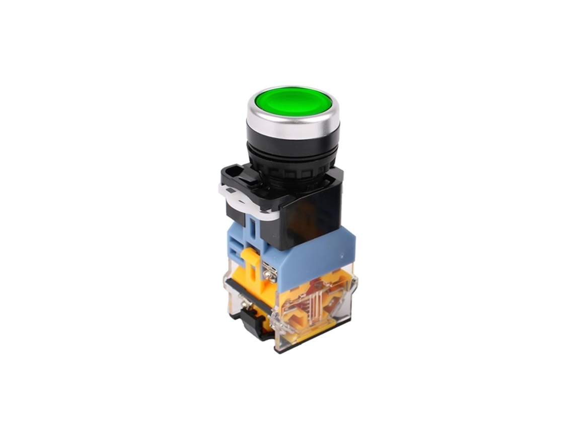 Botão De Pressão Led La38-11d, Ac 220v, Com Travamento Automático E Reinicialização Automática, 22mm, Ac 12v, Dc 24v