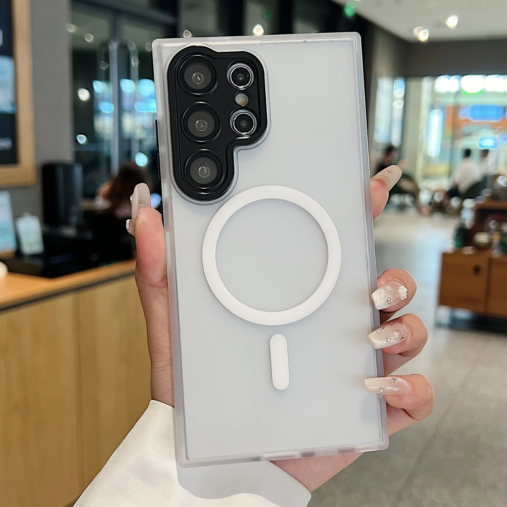 Capa Para Celular Samsung À Prova De Choque Com Magsafe (galaxy S24 Fe Branco)