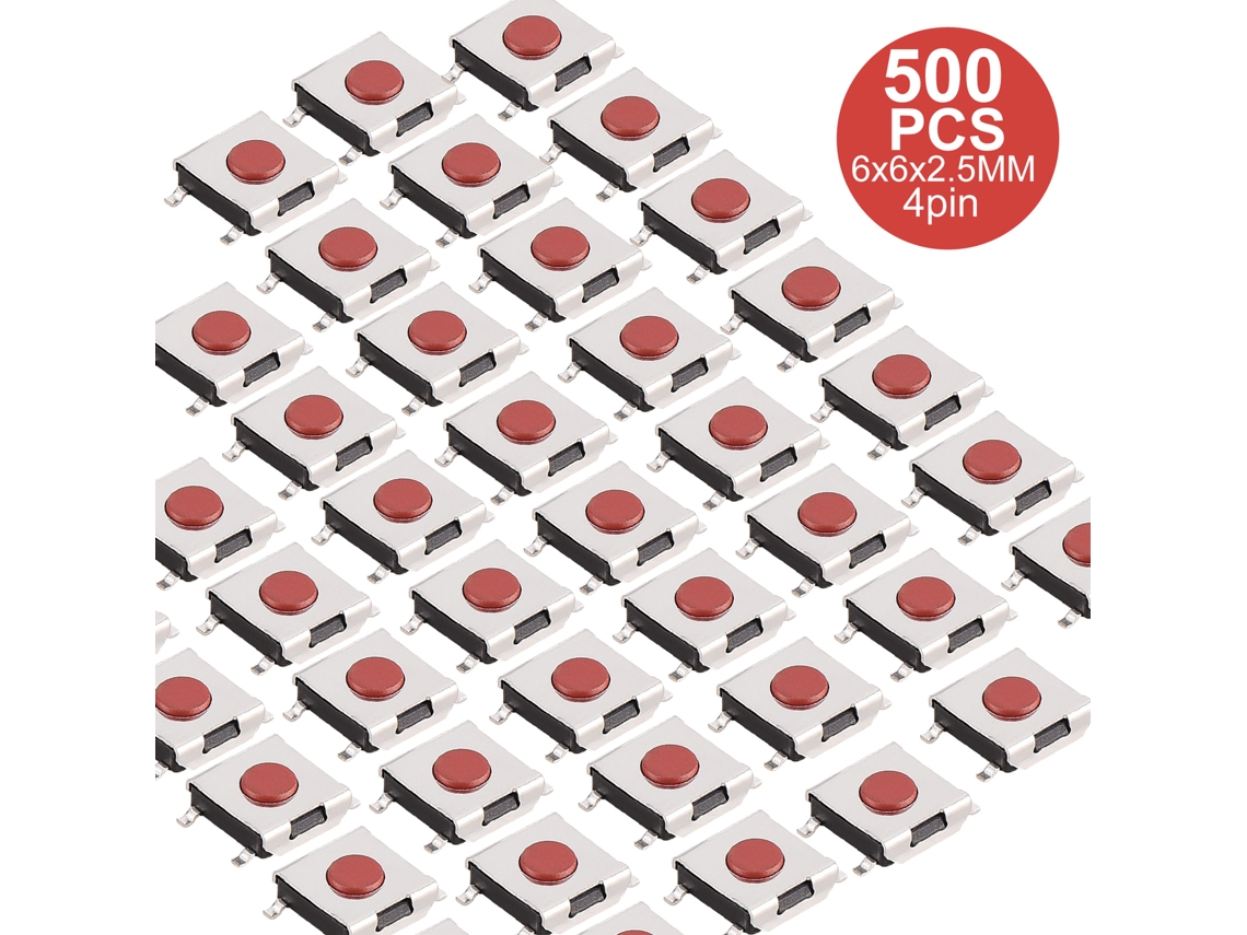 Laxiscreed Interruptor Smd De 4 Pinos 6x6x2,5mm Para Projetos Eletrônicos Compactos