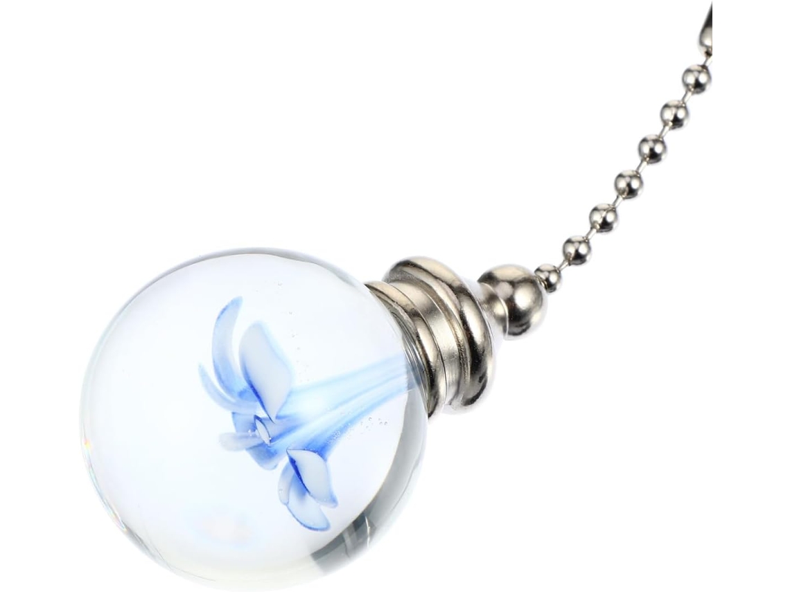 Lustre De Cristal Azul Em Estilo Europeu Com Corrente Puxar Delicada,