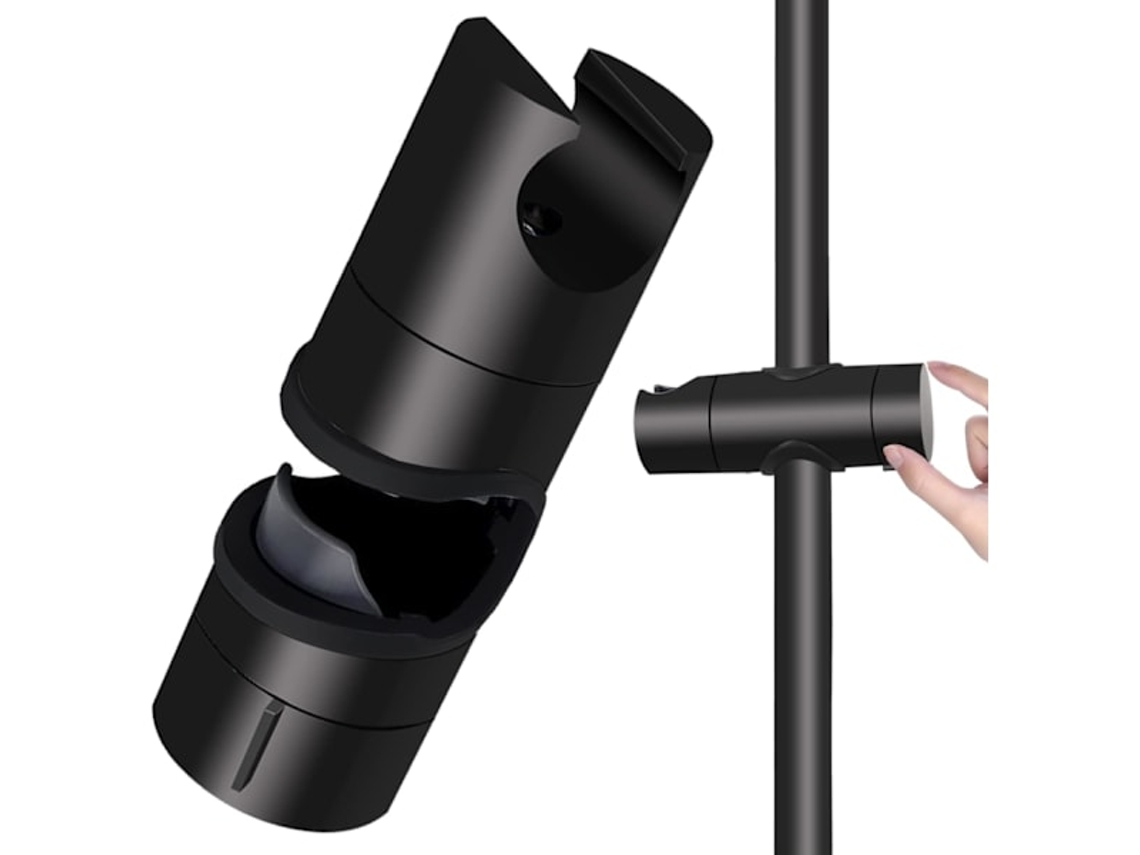 Lurelia Suporte Barra Para Chuveiro Abs Preto Fosco G1/2 Rotação 360º Ajustável Universal Ref 300