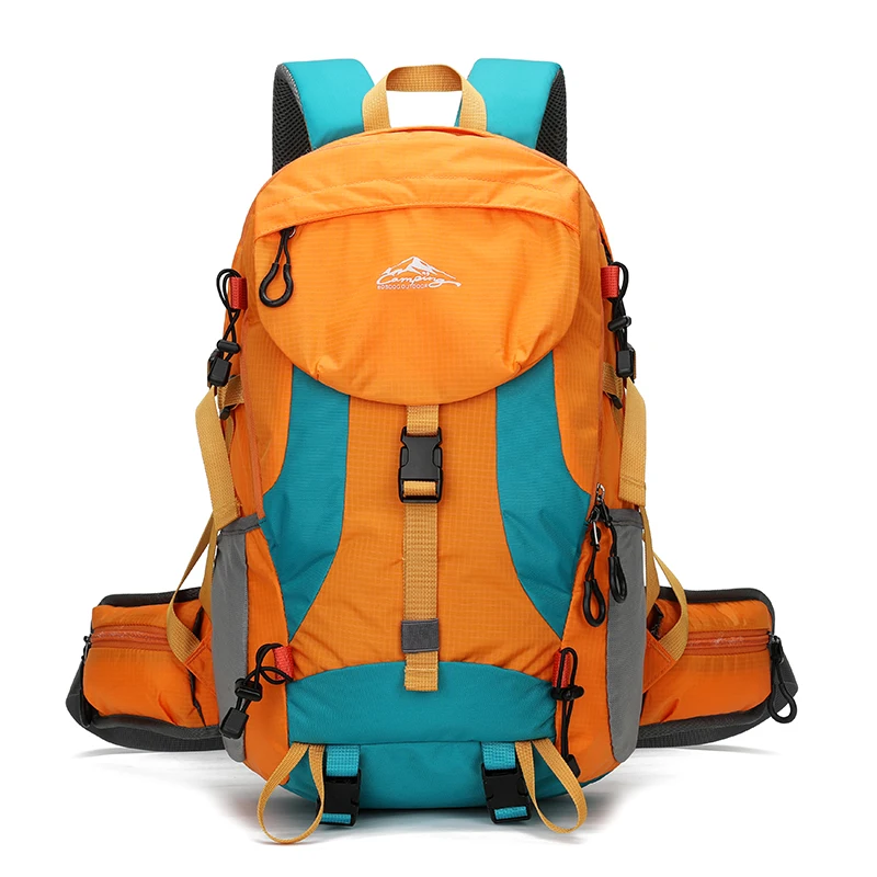 Mochila De Caminhada Amarela De 15 Polegadas, Multifuncional, Com Vários Compartimentos, Confortável E Leve.
