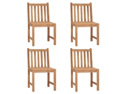 Conjunto de 4 Cadeiras de Jardim com Almofadões Madeira de Teca Maciço MAISON EXCLUSIVE