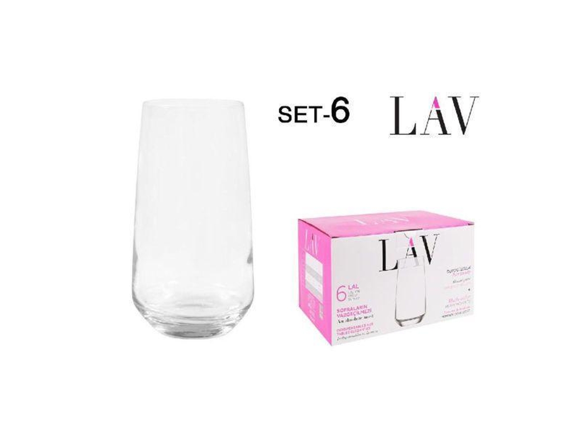 48 Cls Vaso Alto Cristal Mod Lal Lav 480cc Similar Allegra - Caja 6 Unidades