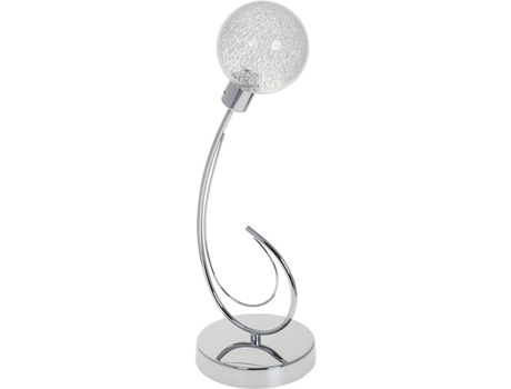 Candeeiro de Mesa Vita 1Xg9 Alt.44Xd.15Cm Cromado com Bolas de Vidro Brancas Ref:103070120 FERRIMEX