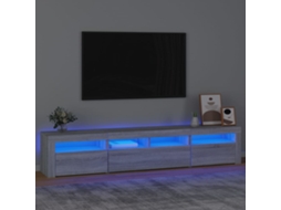 Vidaxl Móvel De Tv Com Luzes Led 210x35x40 Cm Sonoma Cinza