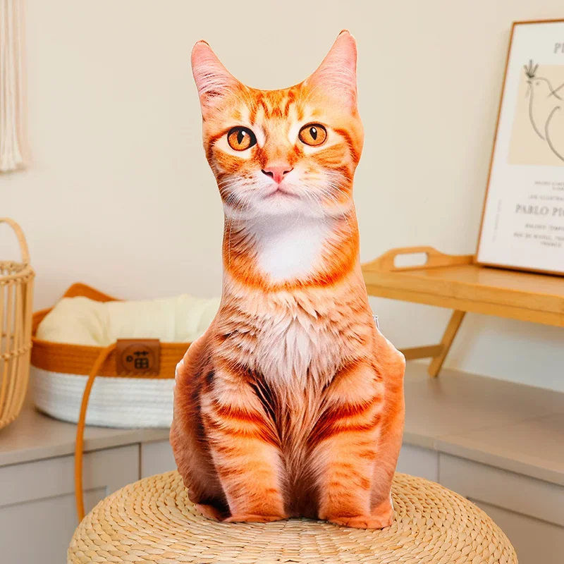 Brinquedo de Pelúcia Realista em 3d de Gato com Enchimento Macio. MDUG (estilo 6, 48 Cm)
