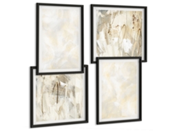Um Conjunto De Imagens Decorativas Em Uma Moldura Arte Abstrata Em Aquarela Moldura Preta Pinturas De Quarto Espelharte (conjunto De 4 Imagens)