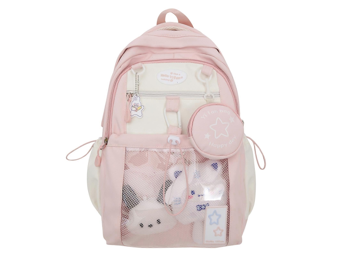 Mochila Escolar Moderna E Casual Com Compartimentos Espaçosos, Bolsa Ergonômica Para Laptop Para Maior Conforto E Praticidade, Rosa.