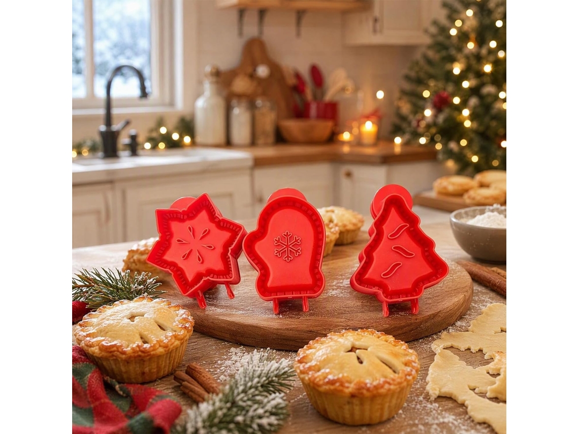 Kit De Confeitaria Com 3 Peças, Conjunto De Mini Formas Para Bolo Natal