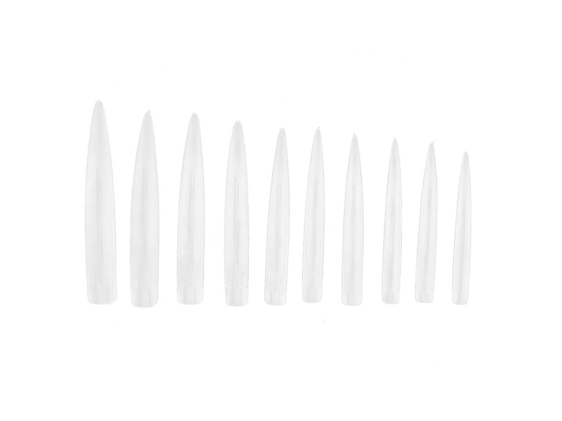 10pcs Unhas Falsas Longas Pontiagudas Profissionais Cor Natural Ferramenta De Manicure Para Salão E Lar
