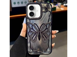 Capa Para Iphone 17 Com Estampa De Borboleta Galvanizada E Papelão Epóxi.