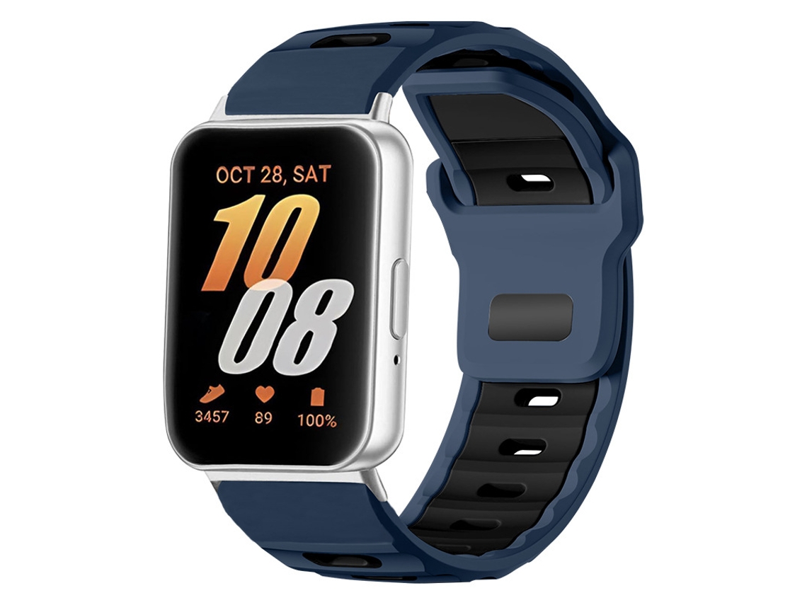 Pulseira Desportiva Em Silicone Para Samsung Galaxy Fit 3, Pulseira De Substituição Perfurada E Respirável Em Dois Tons Azul-cinza Panoona