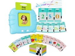 Flash Cards Bilíngue Pt/en 224 Palavras Hexinyigjly Leitor Interativo Para Crianças 1-6 Anos, Autismo Azul