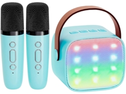 Mini Máquina De Karaokê Para Crianças E Adultos, Caixa De Som Bluetooth Portátil Com 2 Microfones Sem Fio, Brinquedos E Presentes Aquaforge