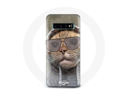 Capa para Samsung Galaxy S10 gato com capuz foto engraçada Animais
