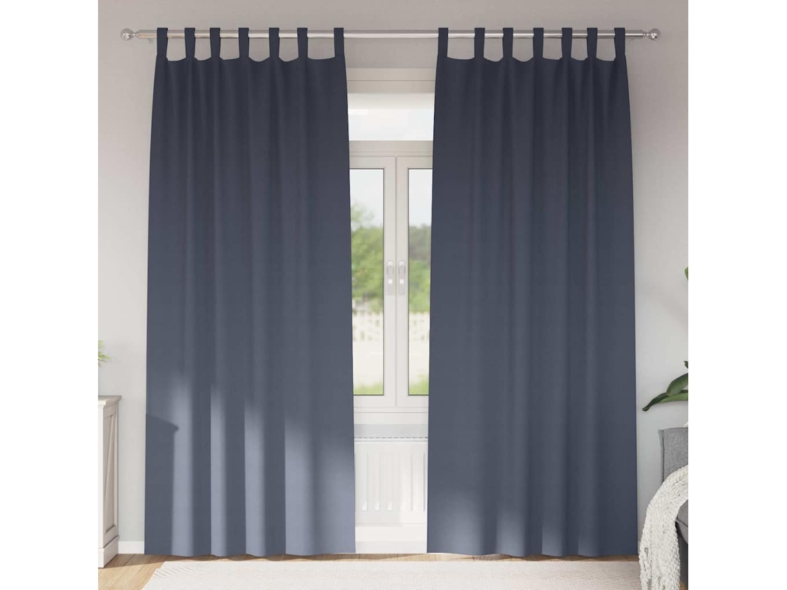Vidaxl Cortinas Blackout Com Argolas 2 Unid. Antracite 260 X 140 Cm