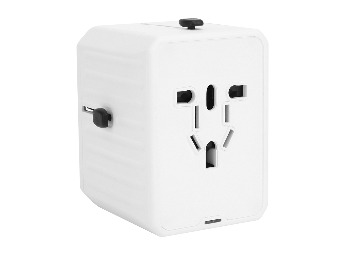 Adaptador universal com plugue e USB para carregamento rápido de 100 a 240 V com plugue UE